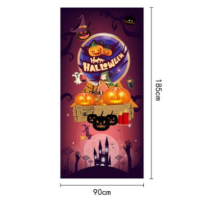 China 2023 New Halloween Hanging Door Curtain Decoration Cartoon Pumpkin Stage Flag Eco-friendly for sale