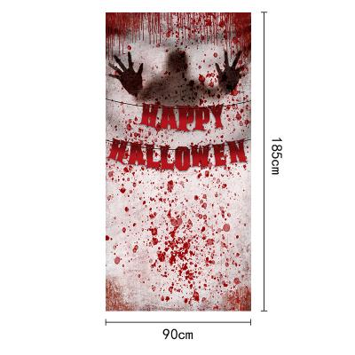 China 2023 New Halloween Eco-friendly Door Curtain With Festive Atmosphere Decoration And Hanging Series Stage Flag Creepy Blood Red for sale