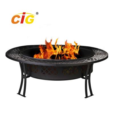 中国 New stocked outdoor firepit table fire pit with screen and cover 販売のため