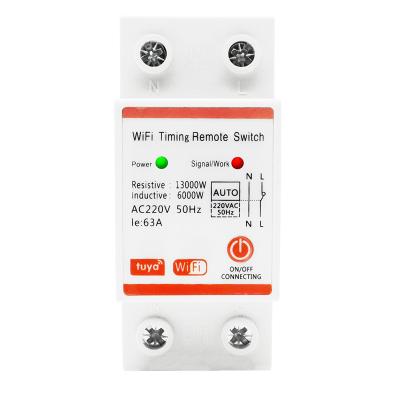 China Smart Meter Single Phase 63A Din Rail Tuya WIFI Timing Remote Control Switch Mobile Phone Remote Control 1.5KW 220V for sale