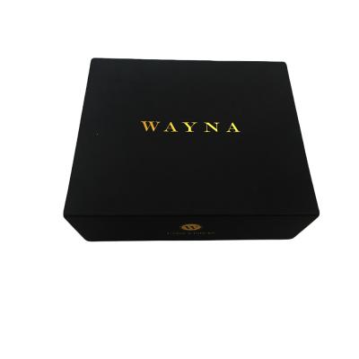 China Handmade Custom High End Paper Foldable Black Box For Moon Cake Wholesale for sale