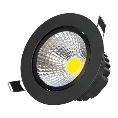 China Modern led spotlight for hotel lamp home black cob recessed ceiling light rotating led flood spot light 3w 5w 7w 9w 12w 15w for sale