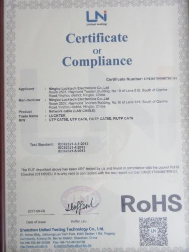 RoHS - Ningbo Lucktech Electronics Co., Ltd.