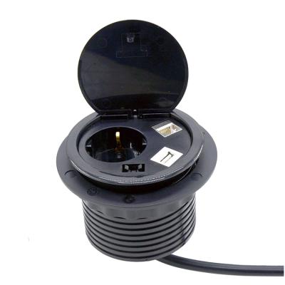 China Residential / Multipurpose Mini Grommet Embedded Office Furniture Multimedia Socket Office Desk Outlet for sale