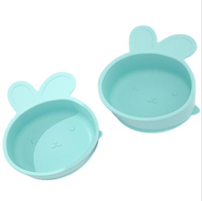 China Modern Design Rabbit Shape Silicone Sucker Sucker Bowl For Baby For Kid For Elderly for sale