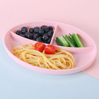 China Reusable Microwave Dishwasher Safe Food Grade BPA Free Strong Suction Divided Dish Silicone For Kids Toddlers Restaurant Dining Home Feeding Set for sale