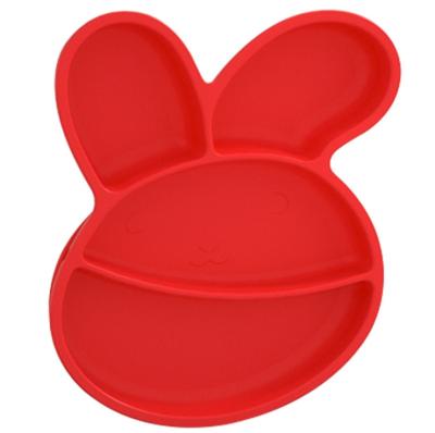 China Modern Design Sustainable Rabbit Shape Siliccone Sucker Plate For Baby For Kid For Elderly for sale