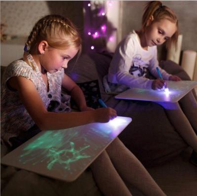 China Graphic Board Kids Drawing Tablet Suction With Light Fun Graffiti Fluorescent Board 3D Painting Toy For Kids Drawing Sets Education Gift for sale