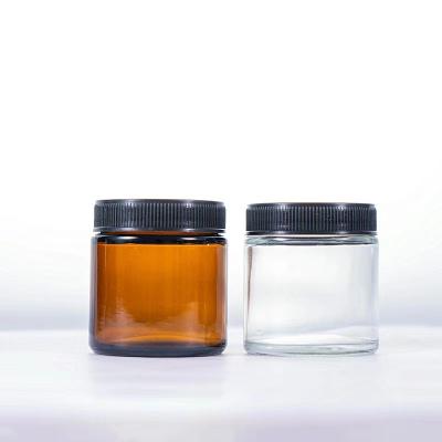 China Multi-Size 50ml/100ml/150ml/200ml/250ml/300ml Home Vintage Amber Candle Jars With Lids Black/Clear Glass Jars Candles for sale