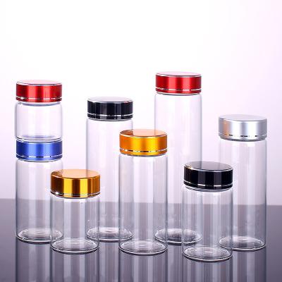 China Gift & Craft Borosilicate Glass Tube Type Bottle With Gold Silver Metal Cap Candy Jar for sale