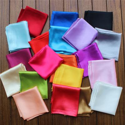 China Wholesale Simple Square Silk Satin Scarf Fashion 55*55cm Custom Logo for sale