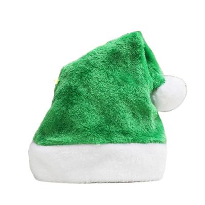 China Headwear Colorful Green Christmas Hat Adult Santa Claus Hat Custom Wholesale for sale