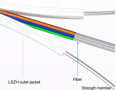 China 2 Core Single Mode Fiber Optic Cable GJYXFCH GJYXCH Fiber Drop Cable Outdoor / Indoor for sale