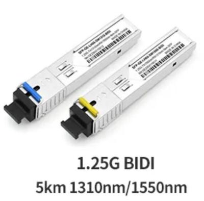 中国 1.25G SFPの繊維光学のトランシーバー5km 1550/1310nm SCのコネクターBIDI SFPモジュール 販売のため