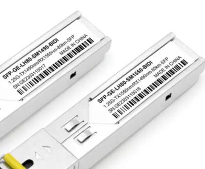 China TX1550nm/RX1490nm SFP Fiber Transceiver 1.25G SFP 80km SC Connector BIDI for sale