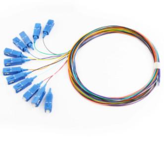 China 12 kernen 1M Optical Fiber Pigtail SC/UPC voor Telecommunicatie Te koop