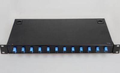 China 19'' 1u fiber patch panel , FTTH Fiber Optic Distribution Panel 12 Ports for sale