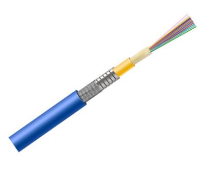 China Indoor Armored Fiber Optic Cable Multi Strand Single Core Spiral Steel for sale