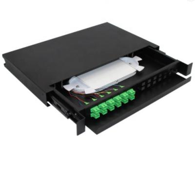 China 24 Port FTTH OTB Rack Fiber Patch Panel ODF Data Center FTTX for sale