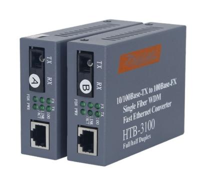 China Enige Optische Zendontvanger 100m van de Wijzevezel htb-3100A/B de Interface van Sc van het Omzettingsapparaat Te koop