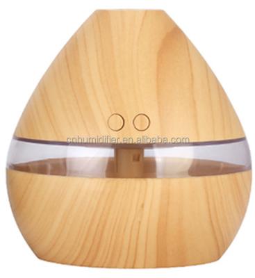 China Blue LED Light The Most Cost Effective Water Drop Shape Wood Grain Aromatherapy Diffuser&Humidifier for sale