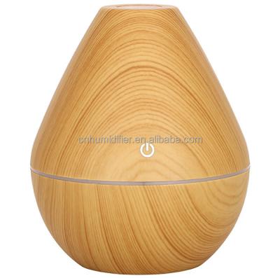 China 7colors LED Light Water Drop Shape Wood Grain Most Cost Effective Aromatherapy Diffuser&Humidifier for sale