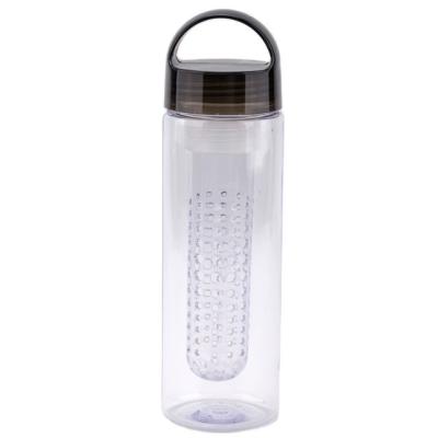 China Large Transparent Portable Custom Plastic Water Bottle Premium Outdoor Stock Sustainable With Fruit Infuser for sale