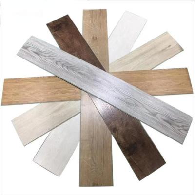 China 3.5mm-6.0mm SPC Piso Flooring Sticker Tile Wood Grain Design Vinyl Waterproof Anti-Slip Wear Resistant Rigid Click Lock Plastic Tile for sale