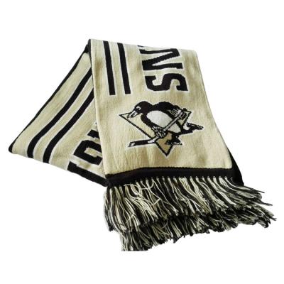 China Custom Acrylic Long Fans Knitted Jacquard Scarf Sport Knitted Scarf Football for sale