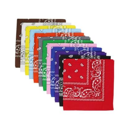 China Multifunctional Hot Sale Printed Logo Support Custom Logo Color 100% Cotton Paisley Bandanas Adjust Shape for sale