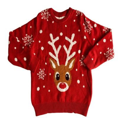 China Anti-wrinkle 2021 spring and autumn new Christmas deer sweater coat women add thick lazy wind loose cardigan the retro for sale