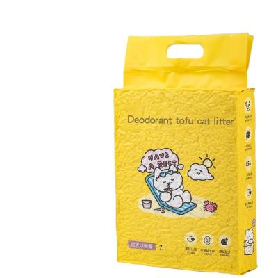 China Viable Tofu Cat Litter Flushable Cat Litter Natural Environmental Friendly Kitty Litter for sale