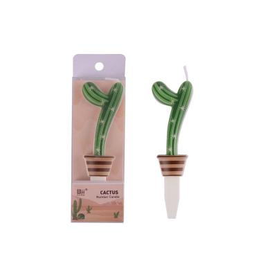 China Wholesale Birthdays Best Quality Cactus Plant Candle Birthday Number Candle For Party Decoration for sale