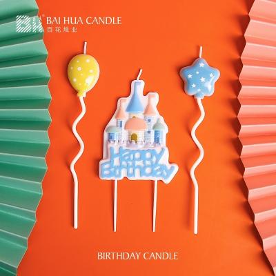 China Birthdays Wholesale Direct Selling Birthday Candle Castle Balloon Theme Candle Luxury For Cake Decoration for sale