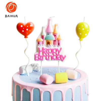 China Factory Wholesale Birthdays Custom Design Castle Made Happy Birthday Candle For Party Cake Decoration for sale