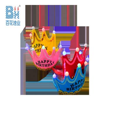 China 100% Photo Paper Props Glitter Bright Birthday Party Crown Led Hat Supplies With 5 Light Buyers for sale