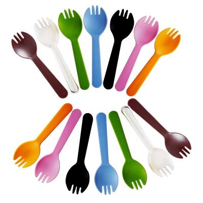 China Minimalist Amazon Hot Selling Spork Multicolor Thick Fork Spoon For Cake And Ice Cream for sale