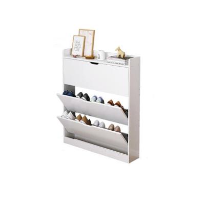 China (Others) Nordic Luxury Entranceways Adjustable Tilting Modern Wooden Bucket Furniture Flip Cabinet Storage Shoes Wood Racks for Home for sale