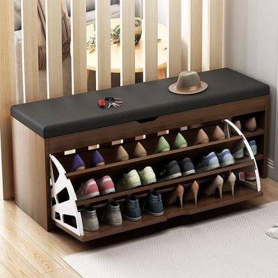 China Organizer Revolving Benches Shoes Storage Cabinet Rack (Other) Hallway Style Adjustable Modern Wood Seatable Bench With Cushion for sale