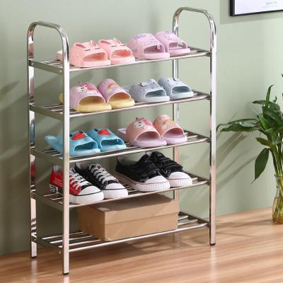 China Adjustable Outdoor Furniture Multi Layer (Other) Stainless Steel Tube Boot Shoes Rack Organizer Modern Metal Designs Shoe Rack for sale