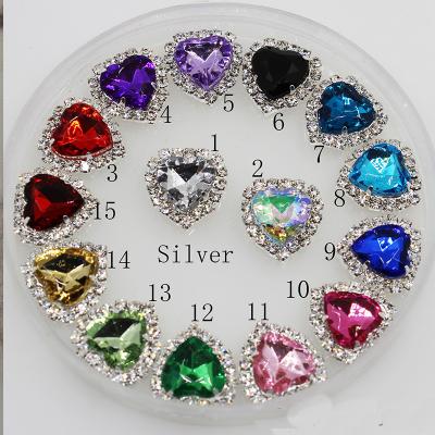 China PVADCOL Heart Shape Nail Art Rhinestones Diamond Flatback Zircon Charm Art DIY Jewelry Popular 3D Crystal Nail Decorations for sale