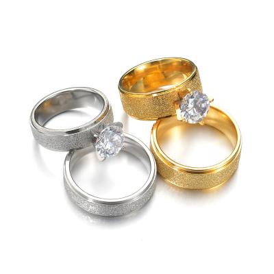 China FASHIONABLE Jewelry Gifts Stainless Steel Crystal Ring For Couples Rings Wholesale Price Gold Weeding for sale