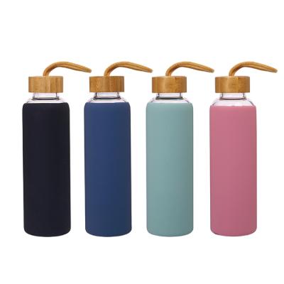 China Leak Proof 500ml Borosilicate Glass Sustainable BPA FREE Water Bottle With Silicone Sleeve for sale