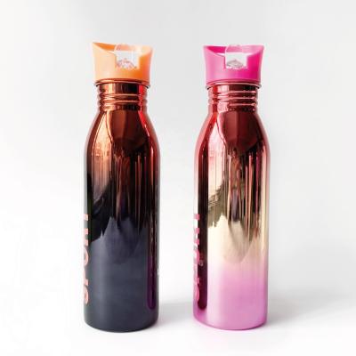 China Hot Selling Sustainable 304 Stainless Steel Water Bottle Outdoor Sport Single Wall Water Bottle With Straw for sale