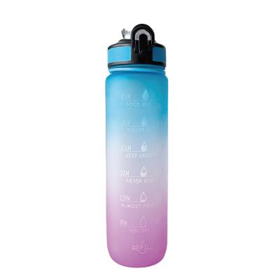 China Wholesale competitive price 1000ml reusable plastic water bottle viable with pp straw for sale