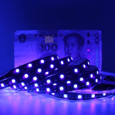 China LANDSCAPE DC12V 60LEDs/m Ribbon Waterproof Purple Flexible Ultraviolet LED Strip Lamp For DJ 5050 2835 Fluorescence UV Led Strip Light for sale