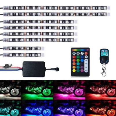 China 12pcs Music Sync Strip Lights Motorcycle LED Strip Lamp RGB BT APP Control Neon Glow Lights 5050SMD Flexible Neon Strips Kit Wireless Remote Waterproof for sale