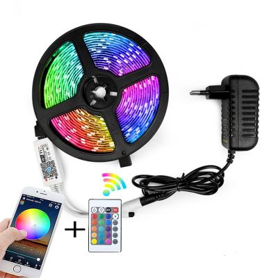 China LANDSCAPE DC12V RGBWW 60leds/m led strip 5050 flexible ribbon led strip light set with WiFi music controller RGB LED strip light 5050 IP65 for sale