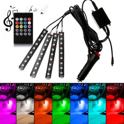 China Decorative Sound Control LANDSCAPE Foot RGB LED Strip Floor Light Music Atmosphere LED RGB Multi Lighting Interior Strip Light for sale