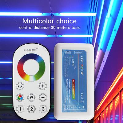 China LED Strip Light 2.4G 3 Zone LED Strip Lights Controller RF Wireless Touch Remoter 4A/CH Led Control Single Color Dimmer/CCT/RGB/RGBW Controller for sale